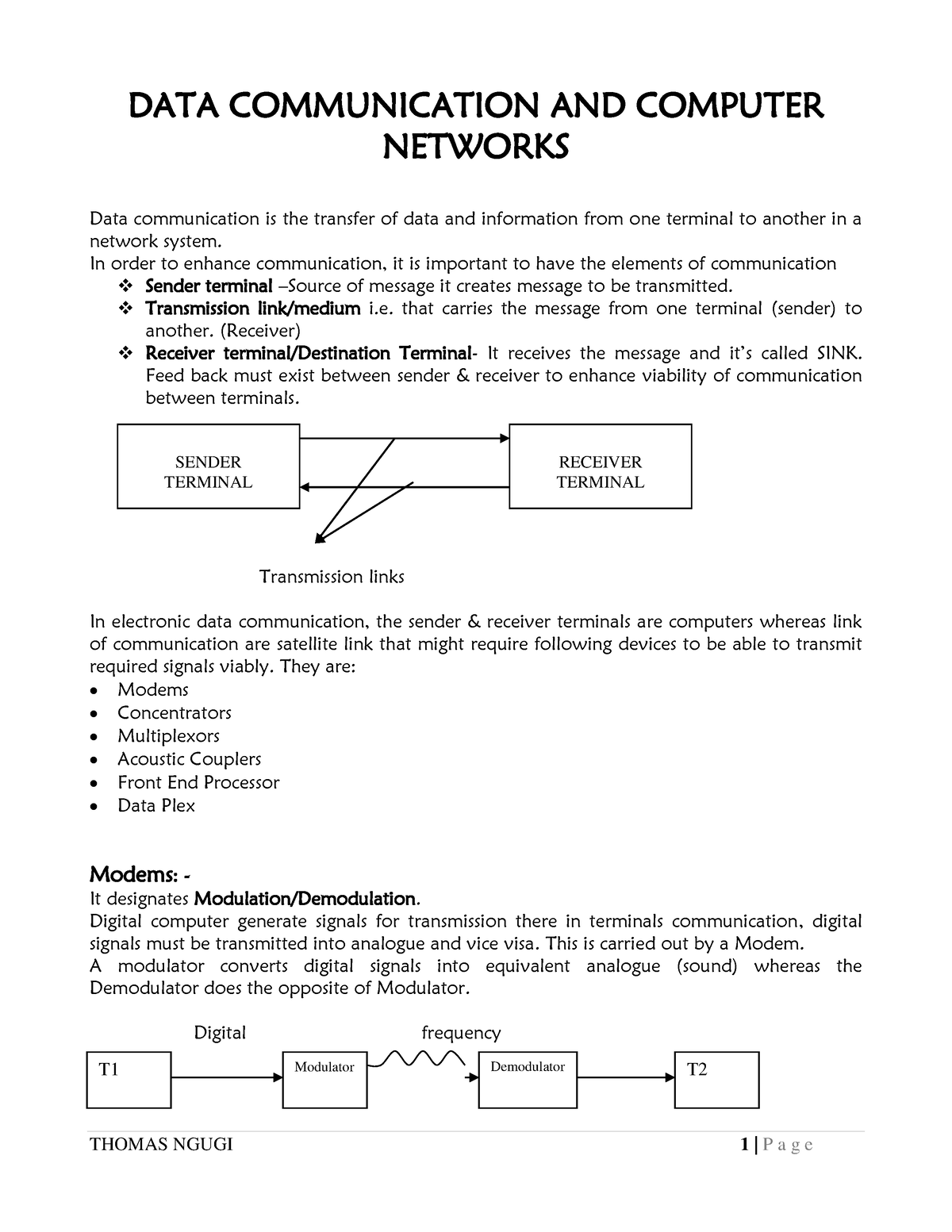 DATA Communication AND Computer Network - DATA COMMUNICATION AND ...