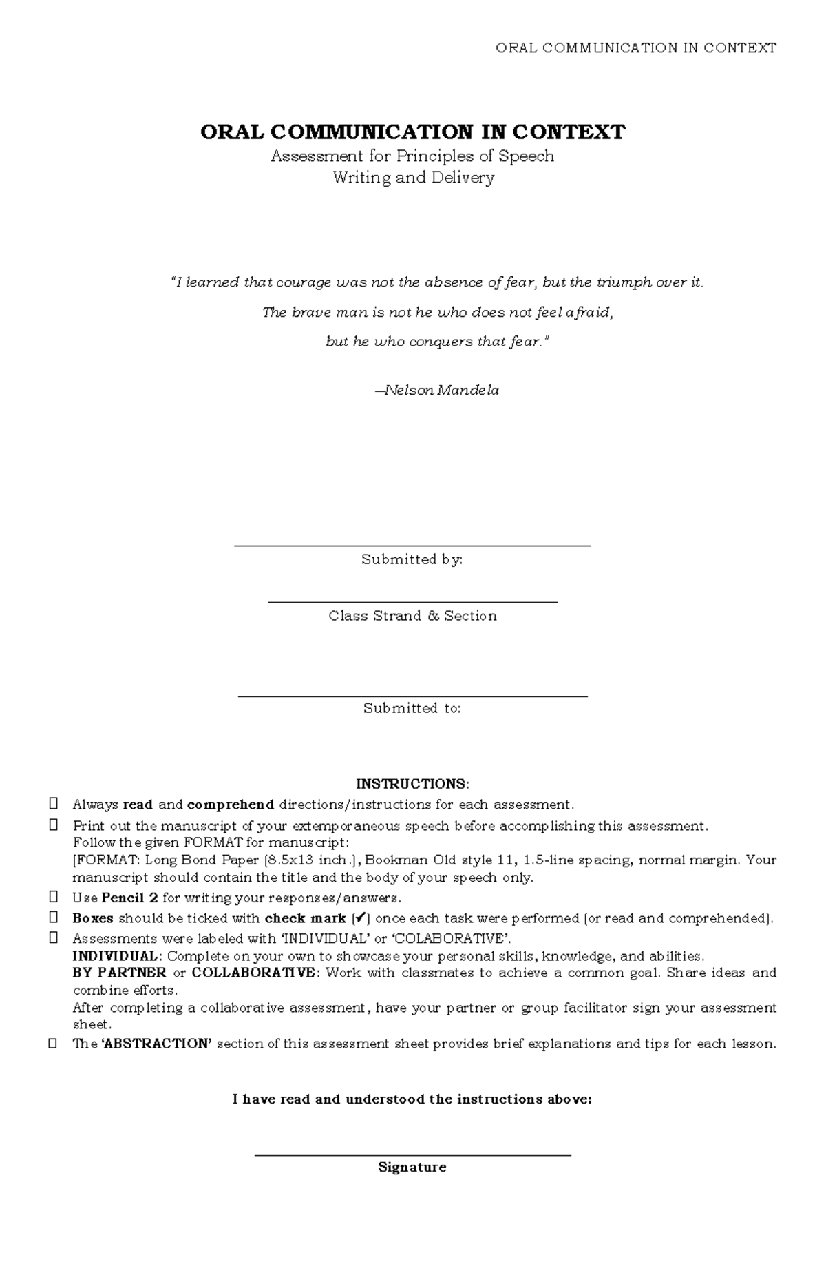 UNIT4 Principle OF Speech Writing AND Delivery - ORAL COMMUNICATION IN ...