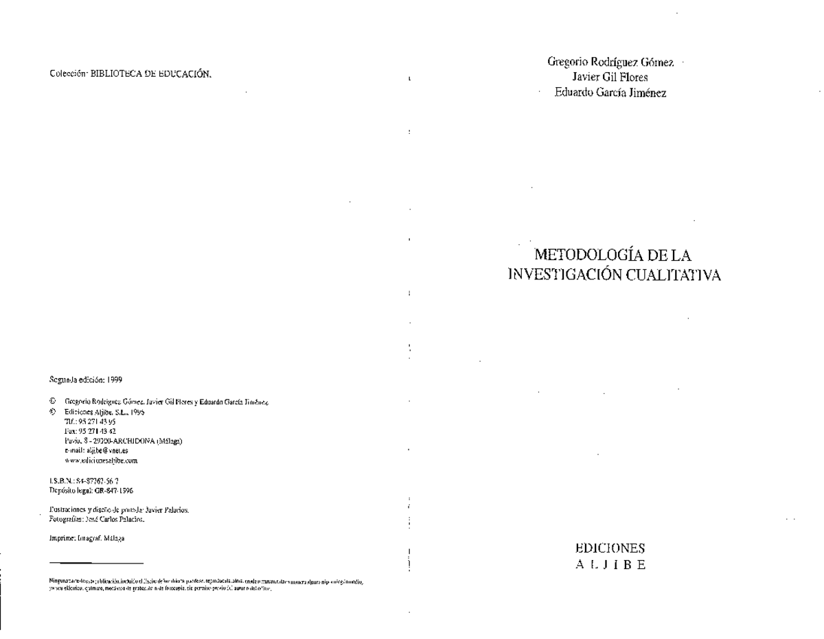 Metodologia Investigacion Cualitativa-Rodriguez Gomez - Gregorio