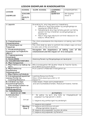 DLL Matatag Music & ARTS 4 Q1 W4-5 - MATATAG K To 10 Curriculum Weekly ...