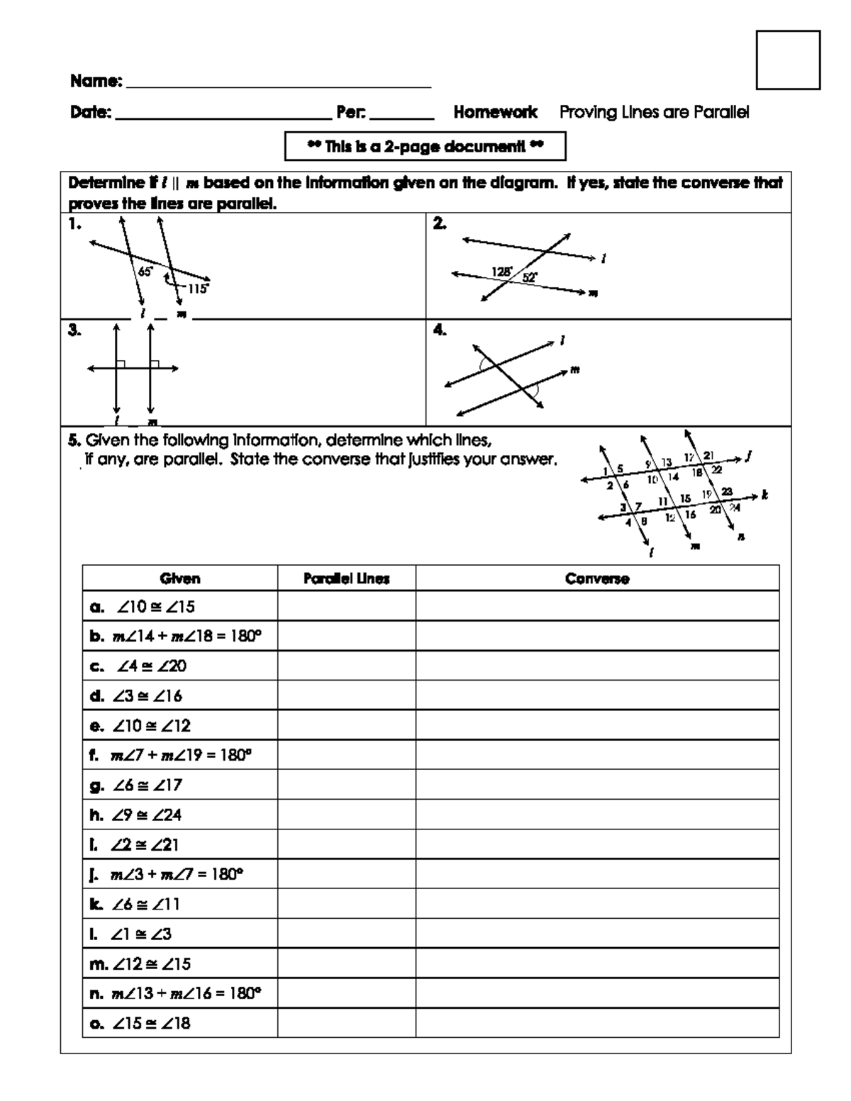 geometry 3.3 homework