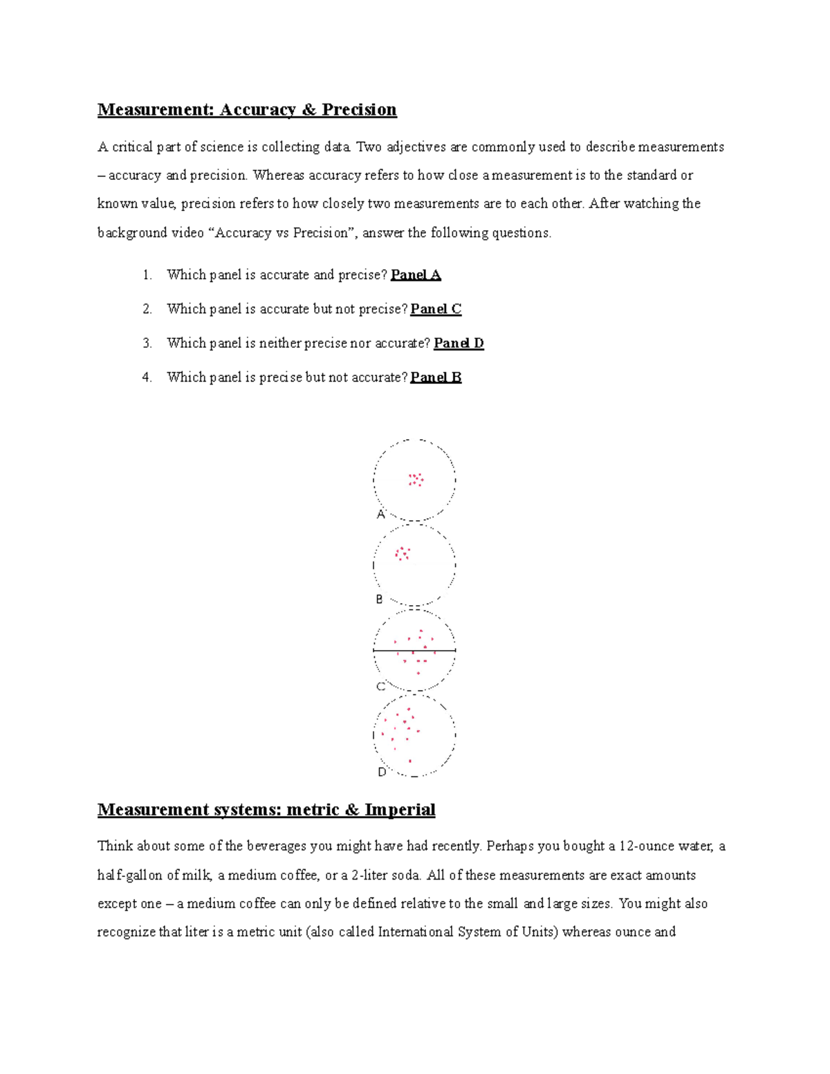 Lab #1 - Measurement And Accuracy (data-based) - Measurement: Accuracy ...