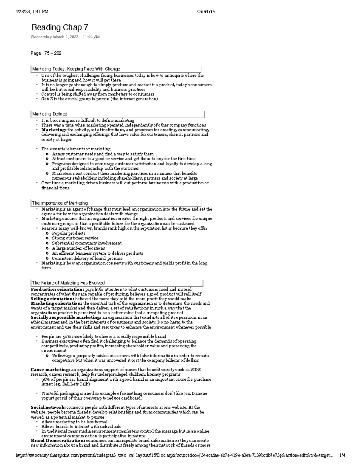 MOS 1021 - chapter 7 - Reading Chap 7 Wednesday, March 1, 2023 11:44 AM ...