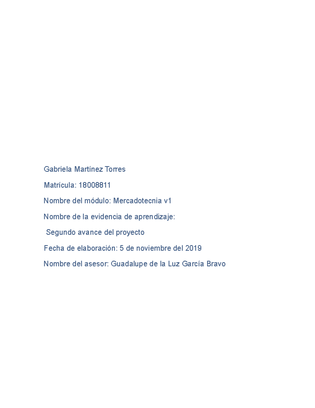 Segundo Avance Del Proyecto Mercadotecnia - Gabriela Martínez Torres ...