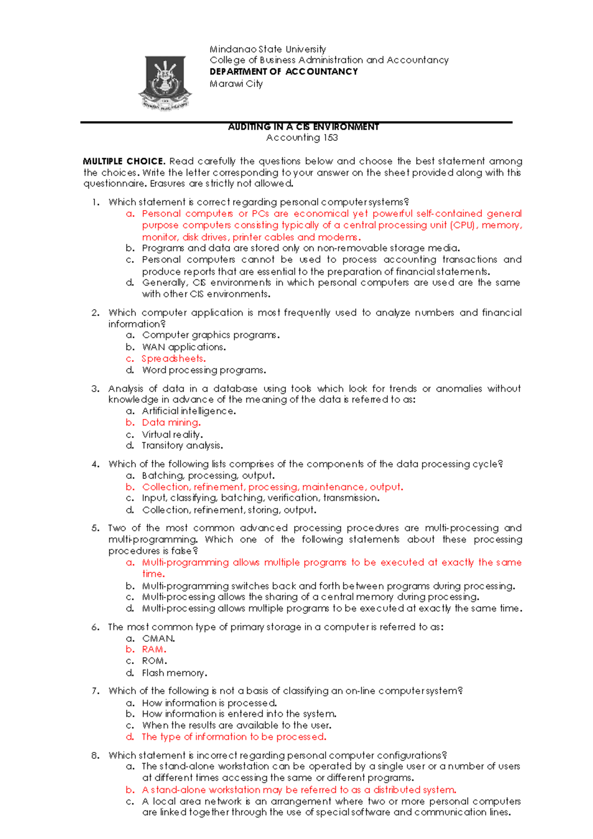 At-test-bank-cis-part-1 compress - Mindanao State University College of ...