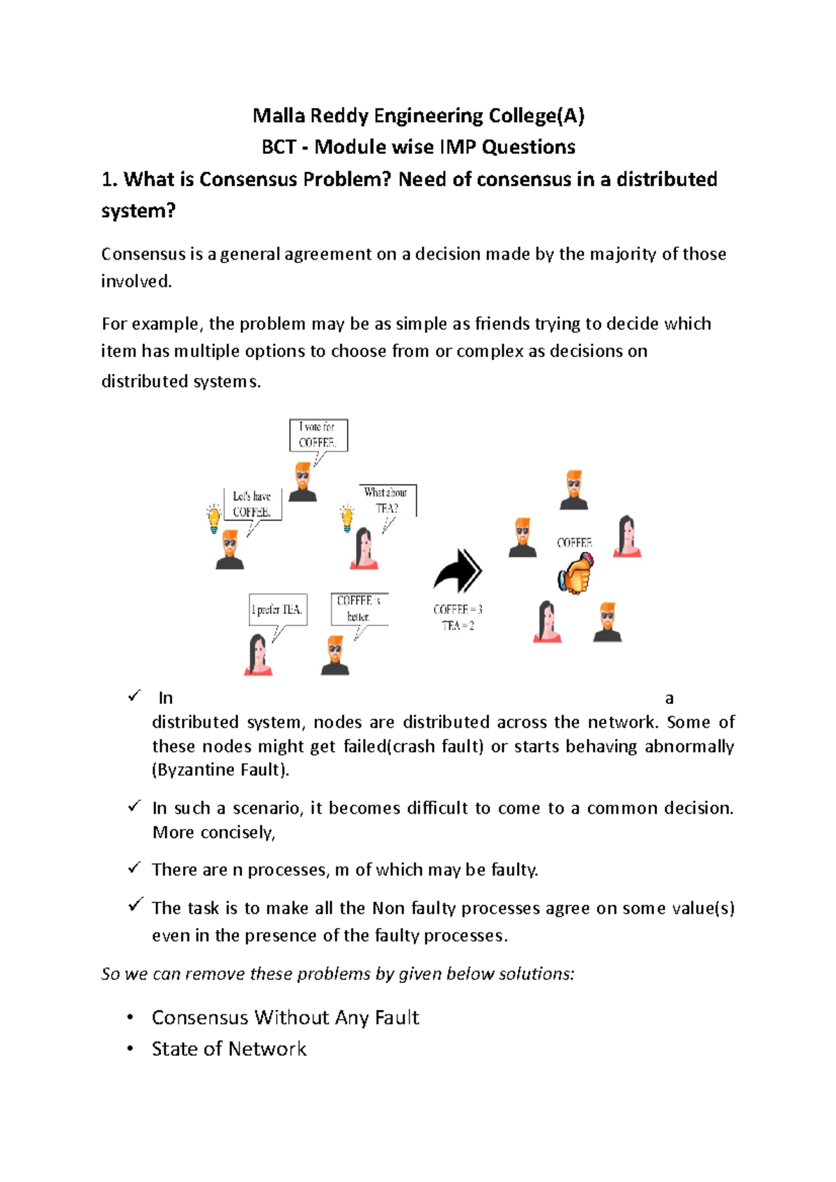 Bct imp questions all moudules for III sem - Malla Reddy Engineering ...