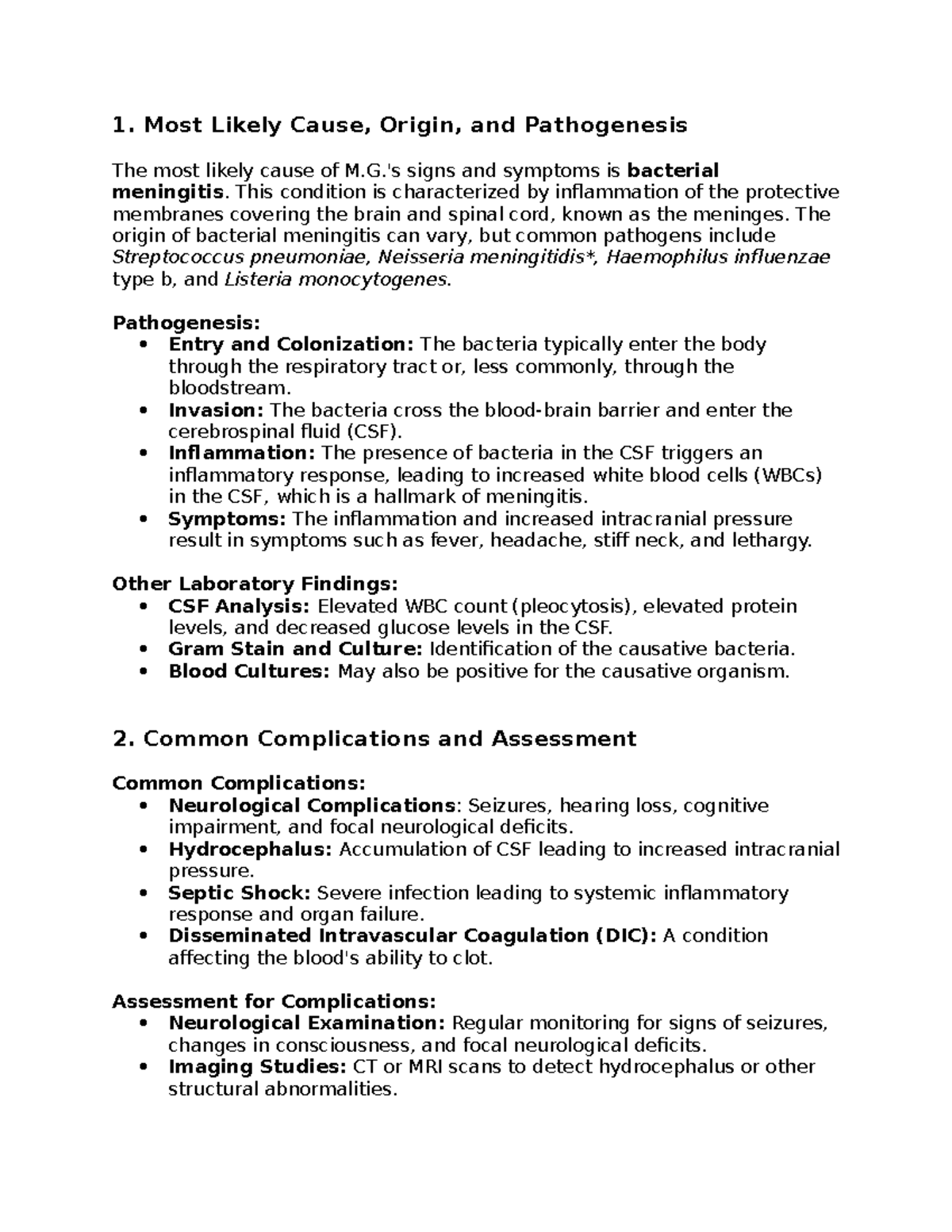 Case study 6 - patho - 1. Most Likely Cause, Origin, and Pathogenesis ...