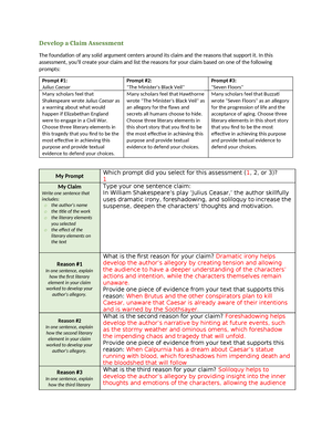 Analyzing Literature Assess Rubric - Analyzing Literature Assessment ...