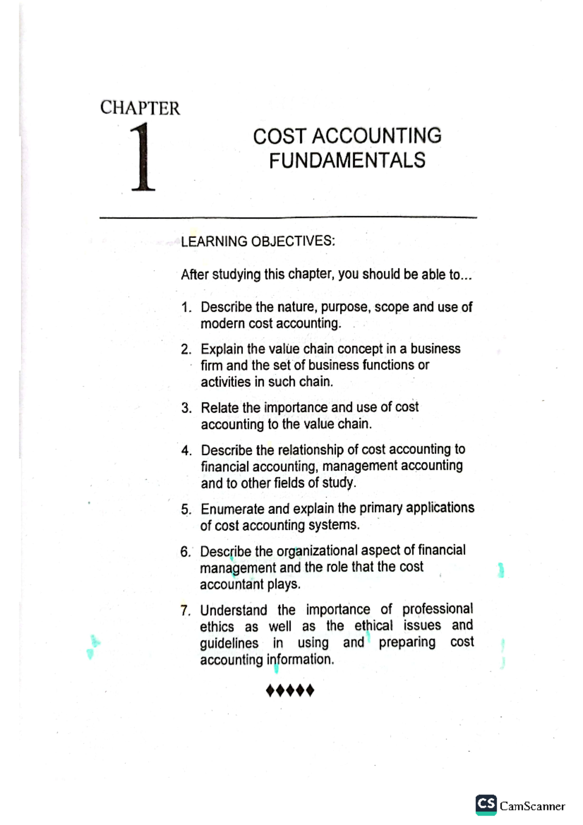 Chapter 1 Cost Accounting Fundamentals - CHAPTER 1 COST ACCOUNTING ...