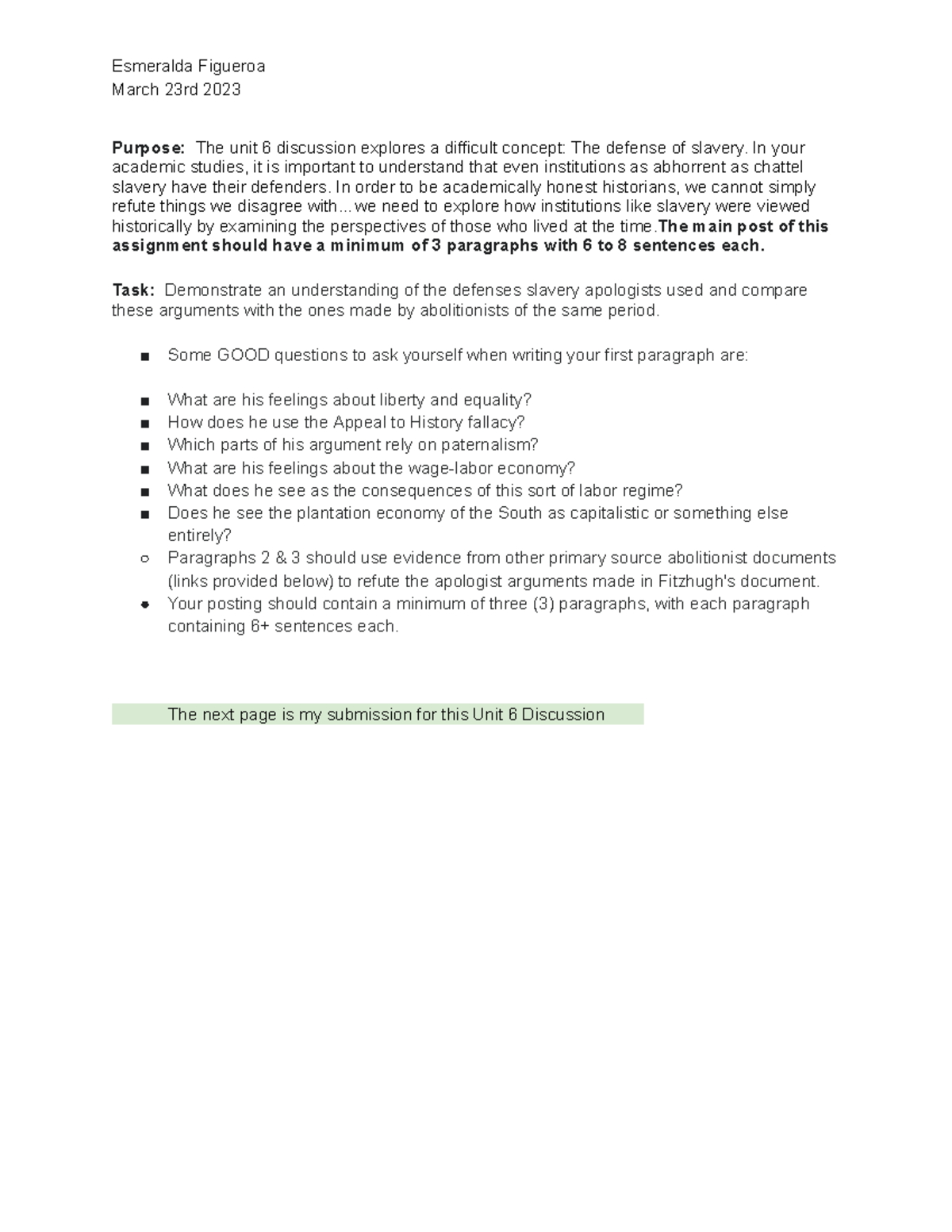 Unit 6 Discussion - US History - Esmeralda Figueroa - Esmeralda ...