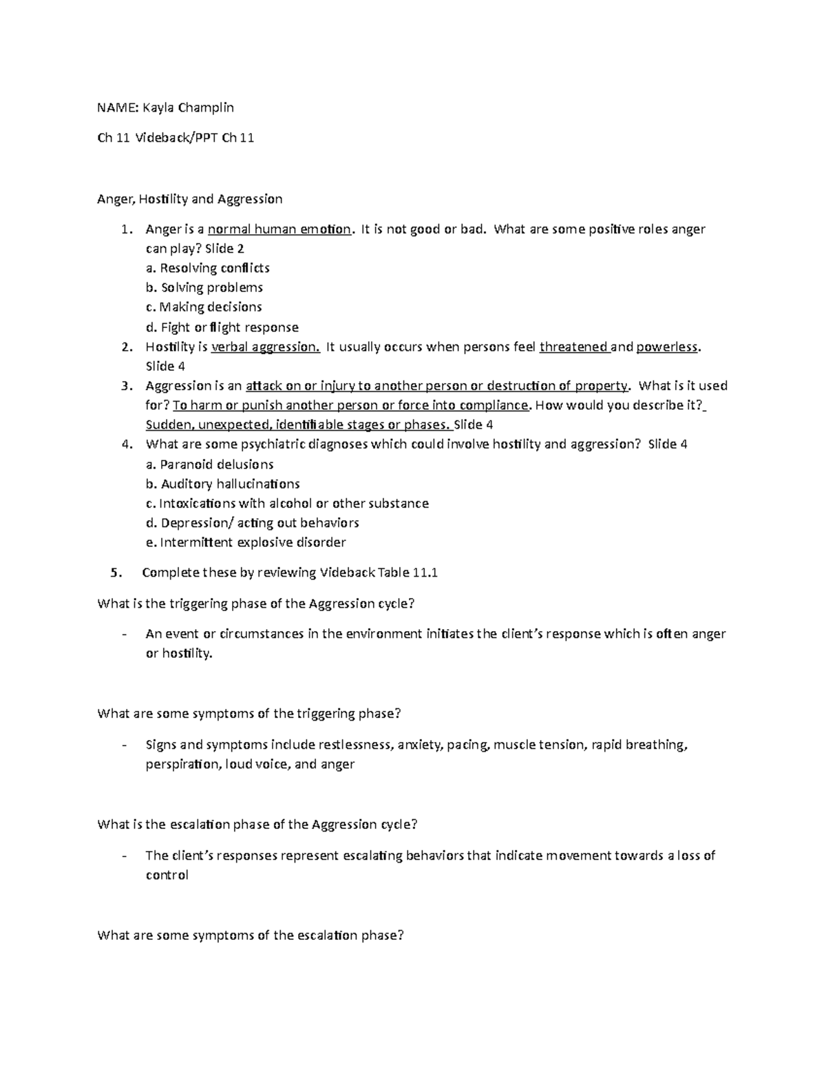 Ch 11 worksheet for pharmacology for pass to class - NAME: Kayla ...