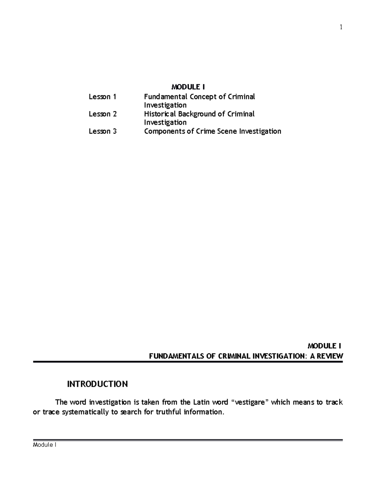 Module 1 Lesson 1 FII - Summaries - MODULE I Lesson 1 Fundamental ...