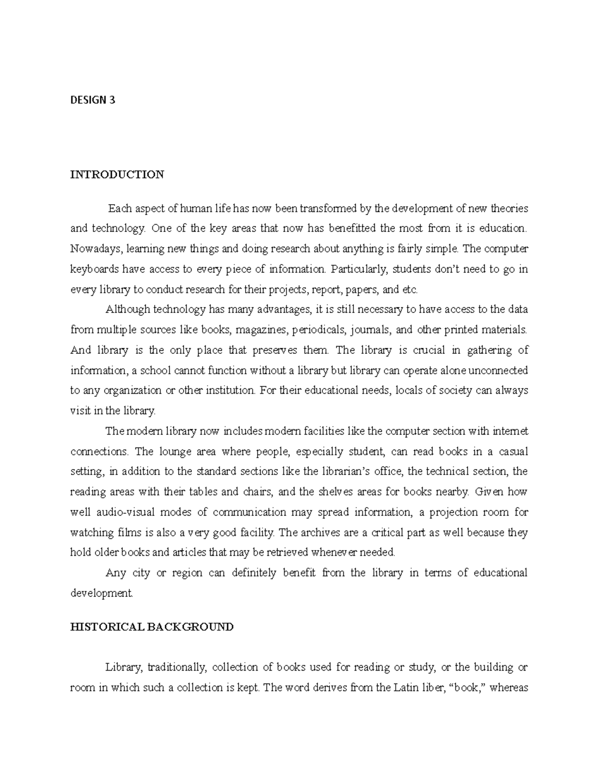 Concept Board sample public library DESIGN 3 INTRODUCTION Each