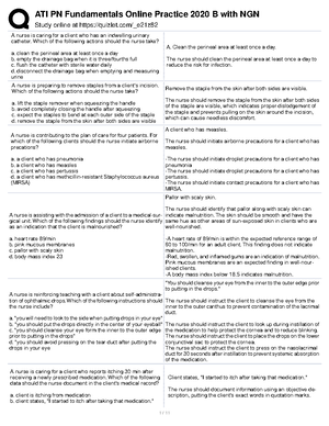 PN Fundamentals Online Practice 2020 A With NGN - Study Online At ...