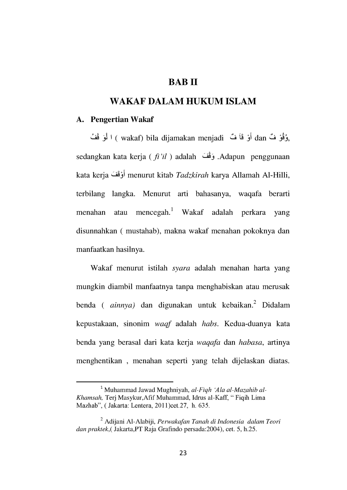 BAB%20II - Tugas - 23 BAB II WAKAF DALAM HUKUM ISLAM A. Pengertian ...