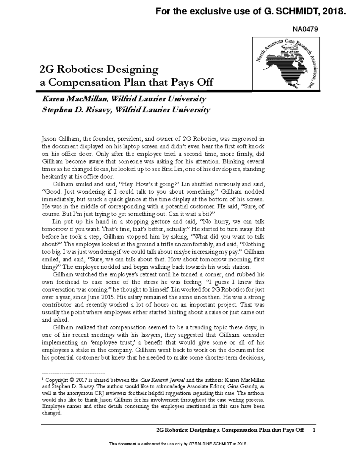 2g robotics case study solution