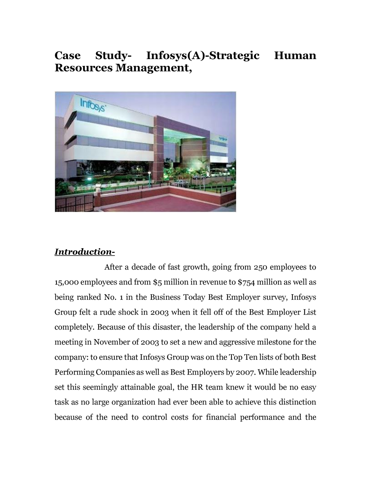 human resource management case study pdf