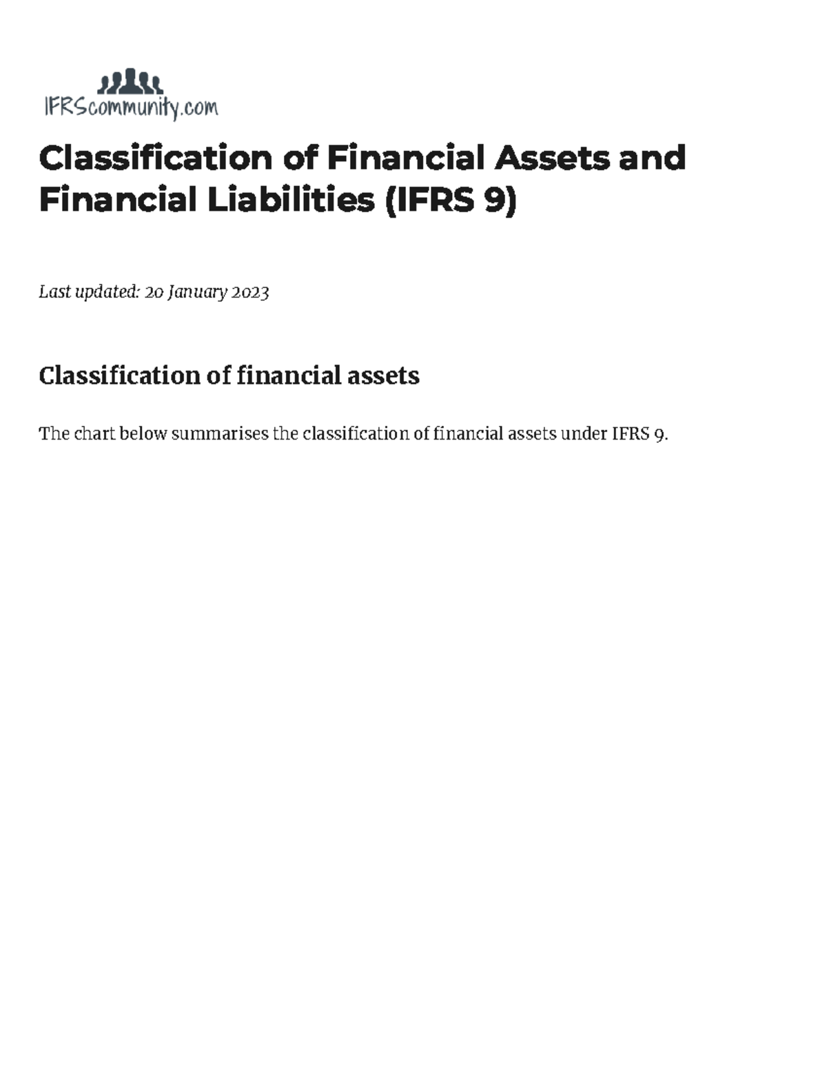 Classification of Financial Assets Liabilities-IFRS 9 - Classication of ...