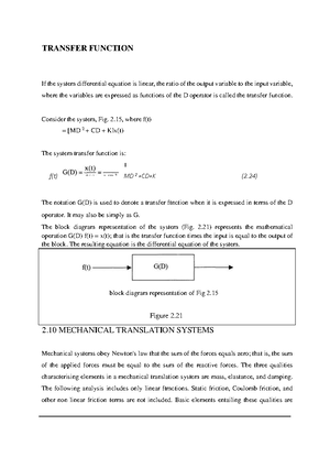 Transfer Function - Lecture notes 19