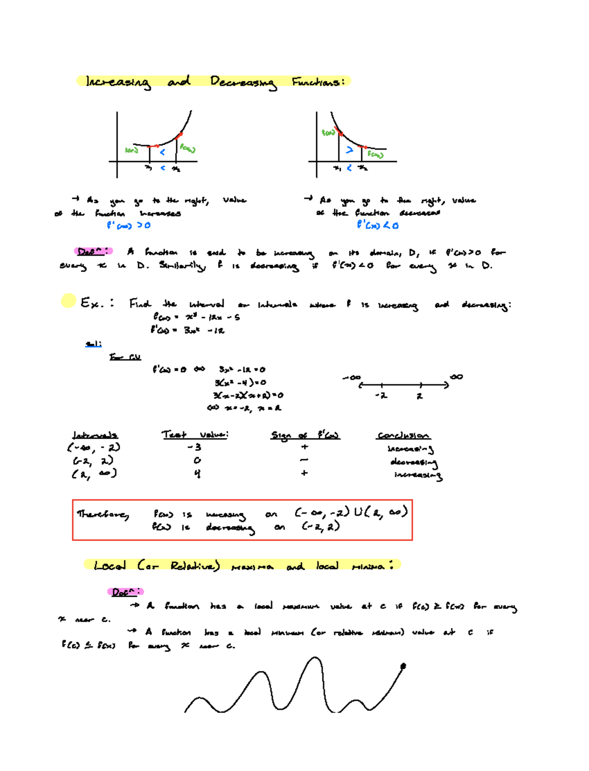 Lesson 4.3 Increasing and Decreasing Functions - MAT 220 - Studocu