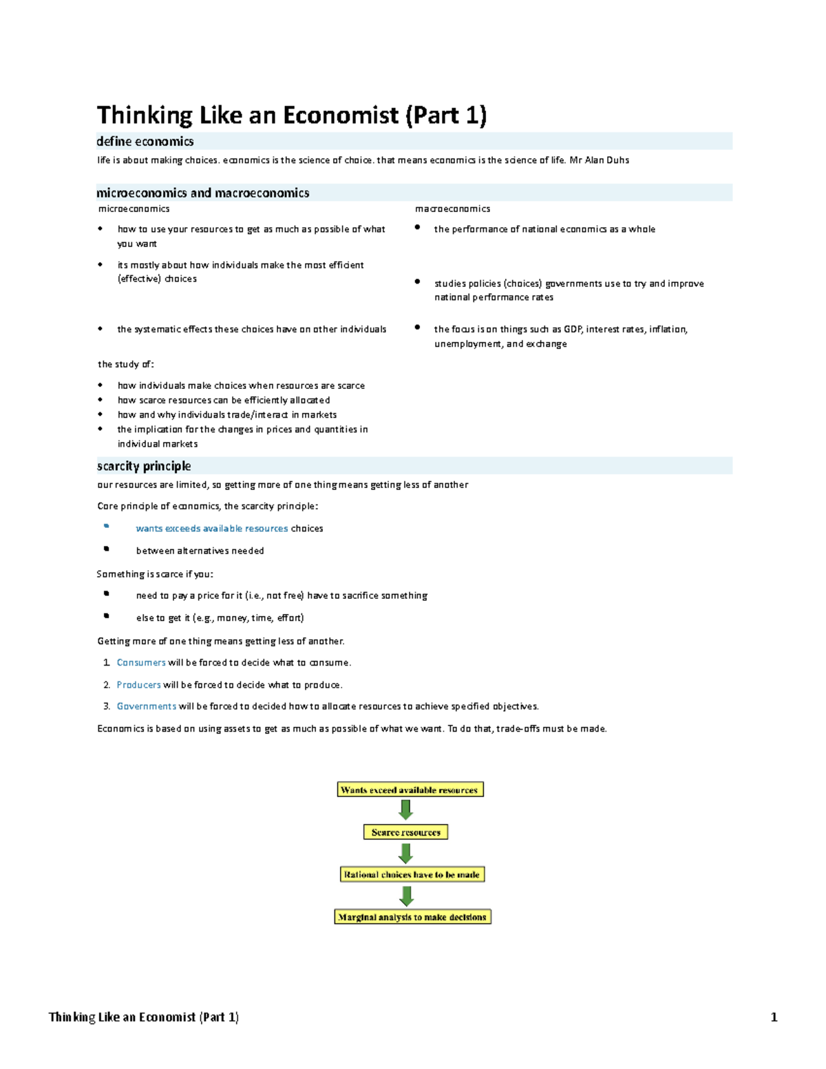 Thinking Like an Economist (Part 1) economics is the science of
