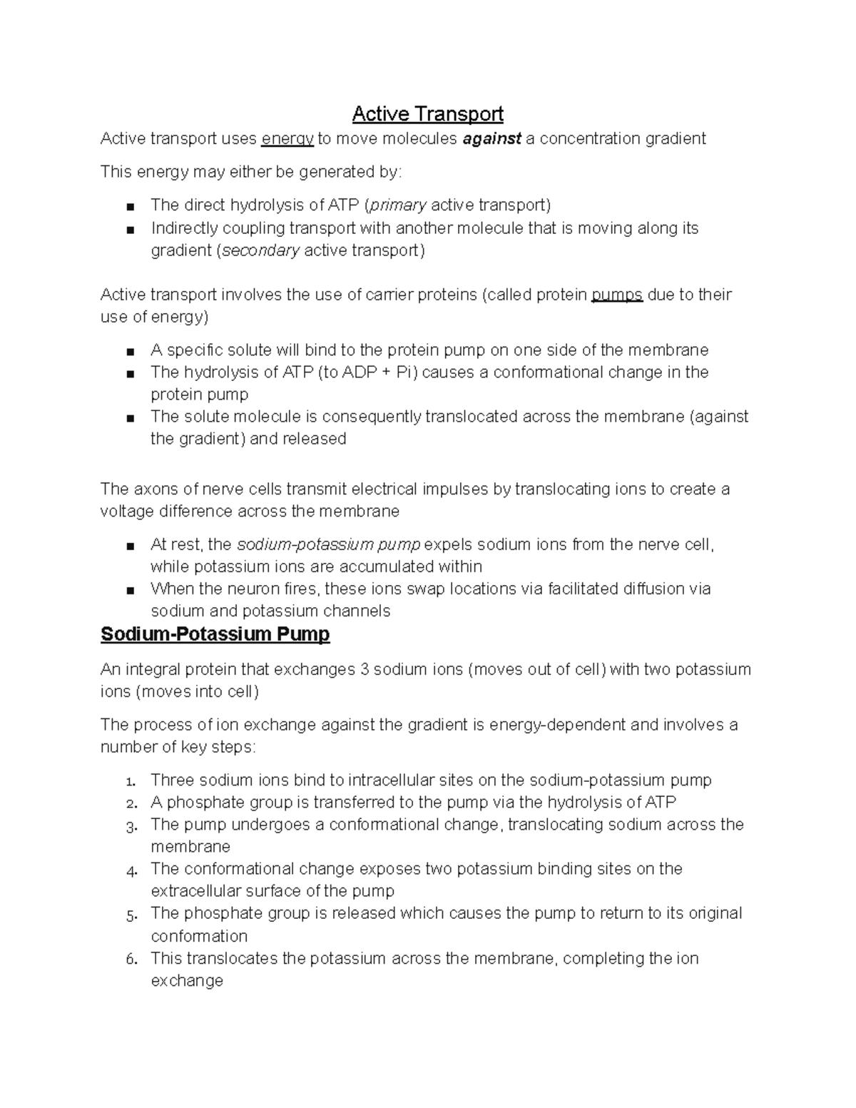 case study on active transport