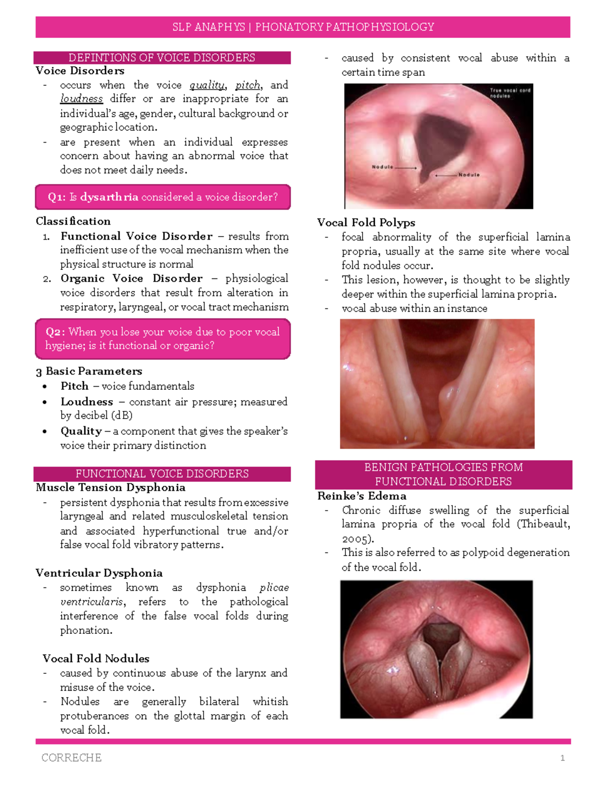 Phonatory Pathophysiology - DEFINTIONS OF VOICE DISORDERS Voice ...
