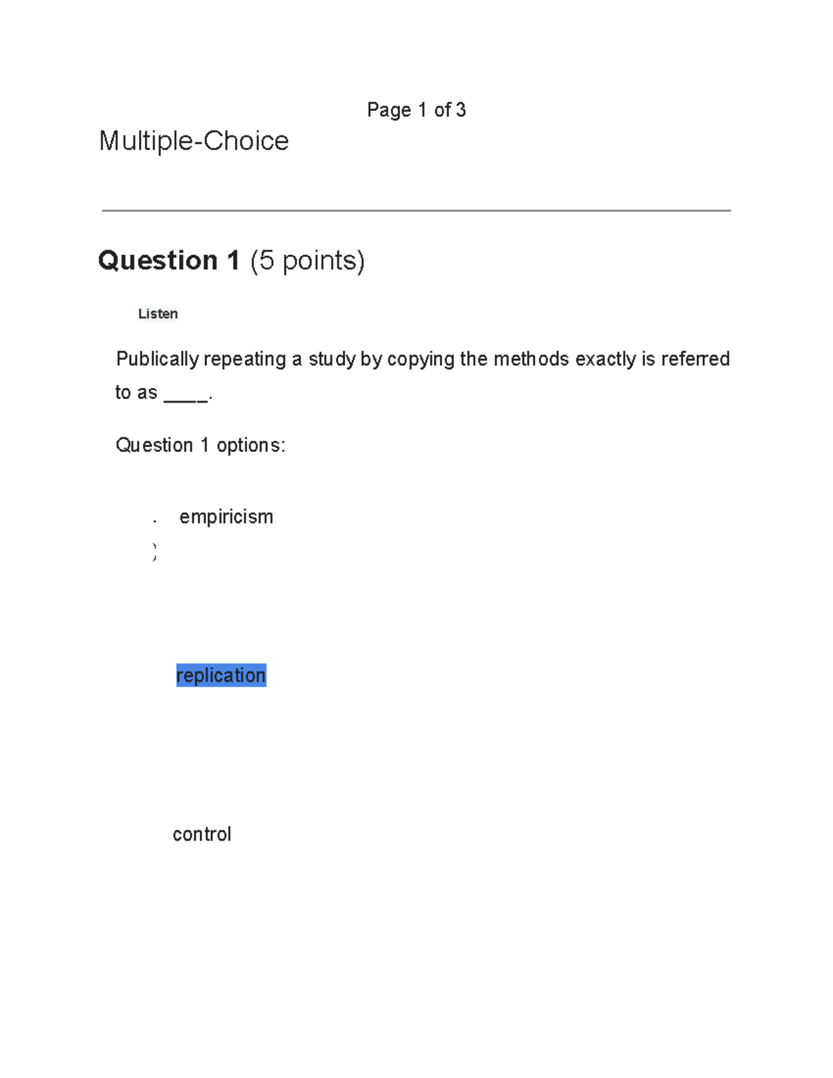 Psyc 225 Midterm Multiple Choice - Google Docs - Page 1 Of 3 Multiple ...