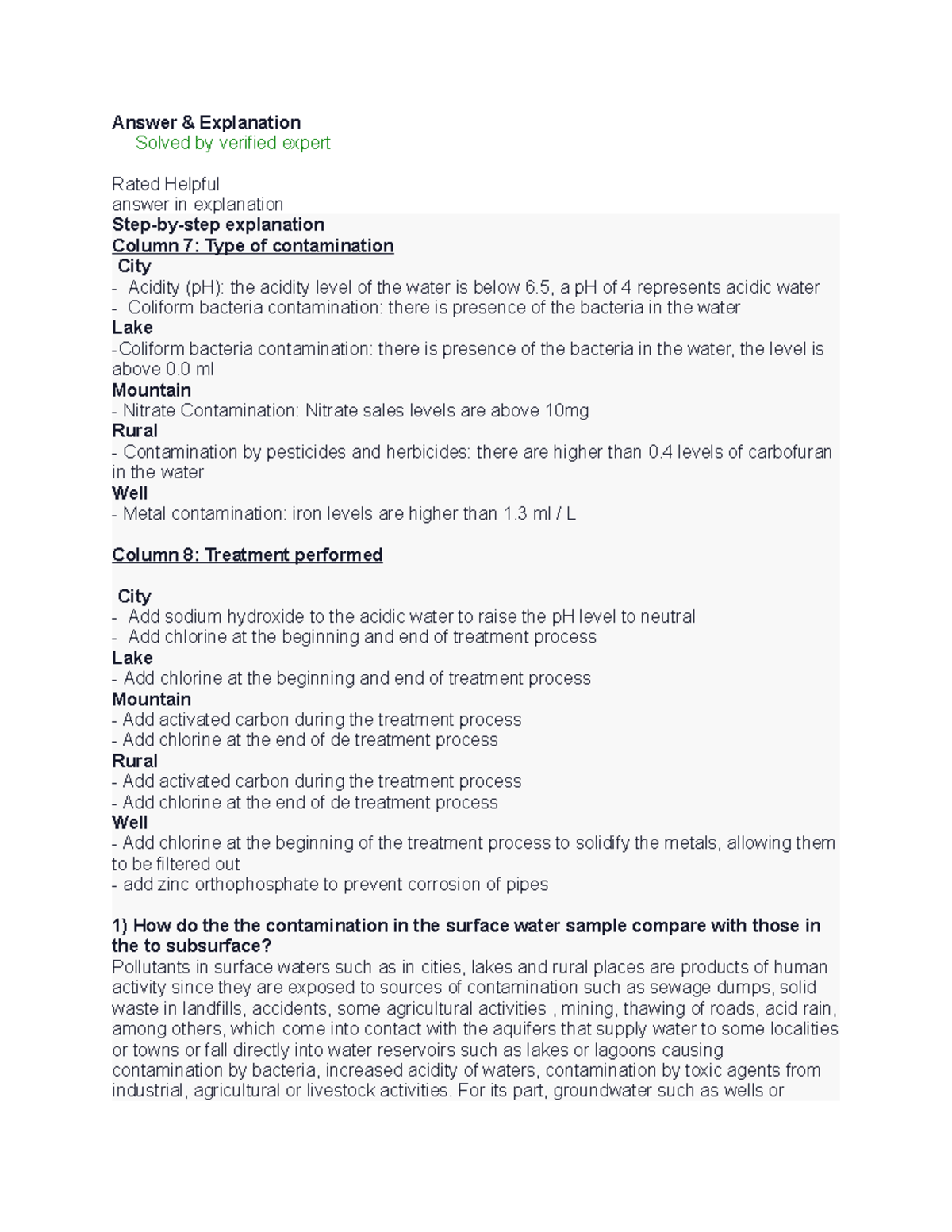 type of contamination Answer & Explanation Solved by verified expert