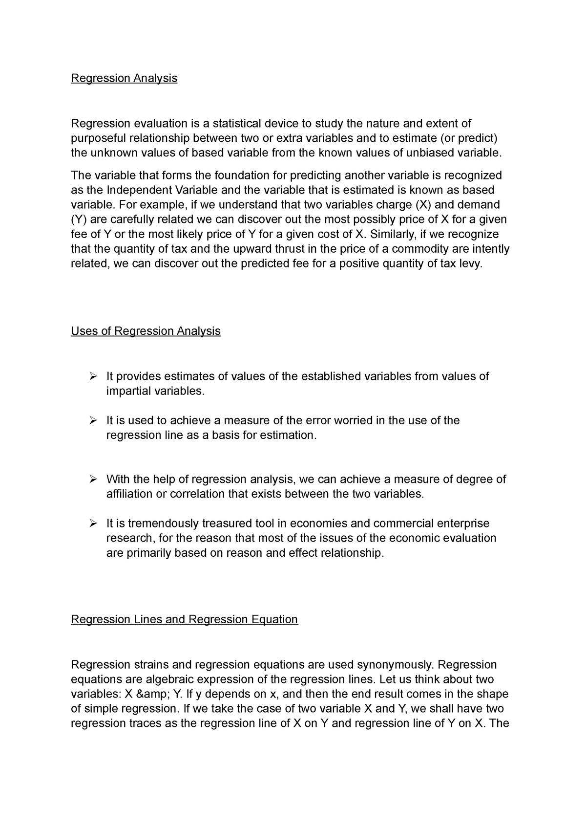 thesis using regression analysis