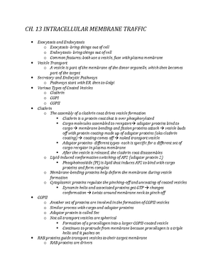 CB Ch 12 - Lecture notes Lecture 12 - CH. 12- INTRACELLULAR ...