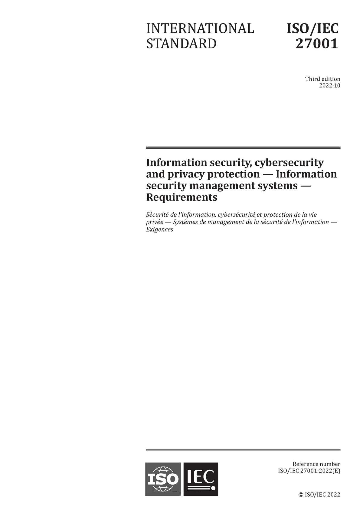 ISO 27001 2022 - Description - Information Security, Cybersecurity And ...