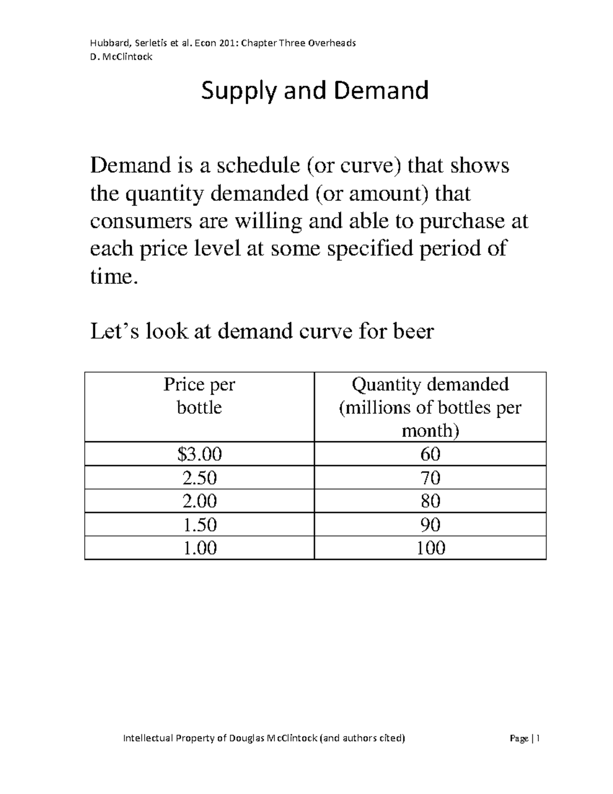 Demand Is A Schedule That Shows