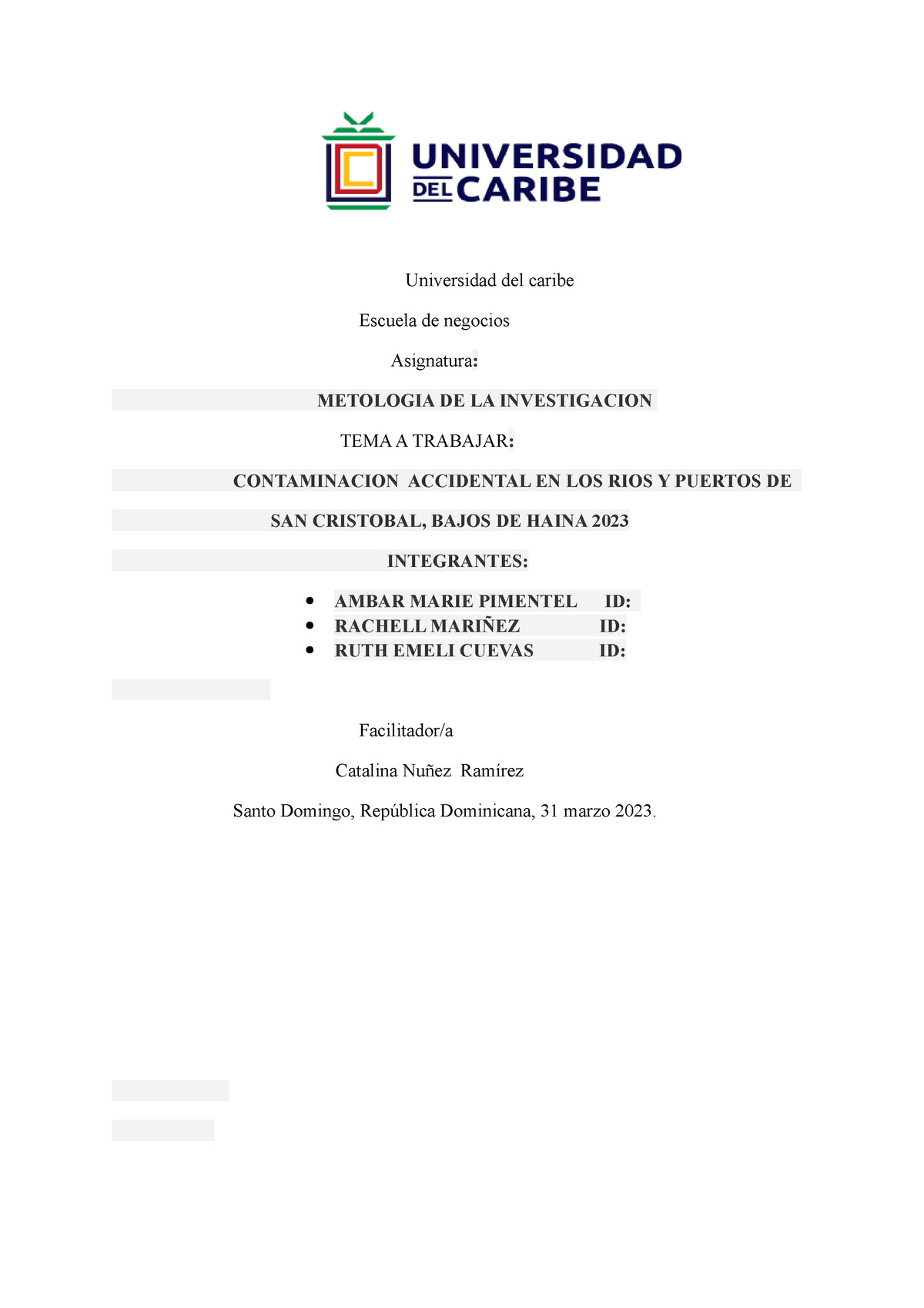 Trabajo Final De Metodologia De La Investigacion 1 - Universidad Del ...