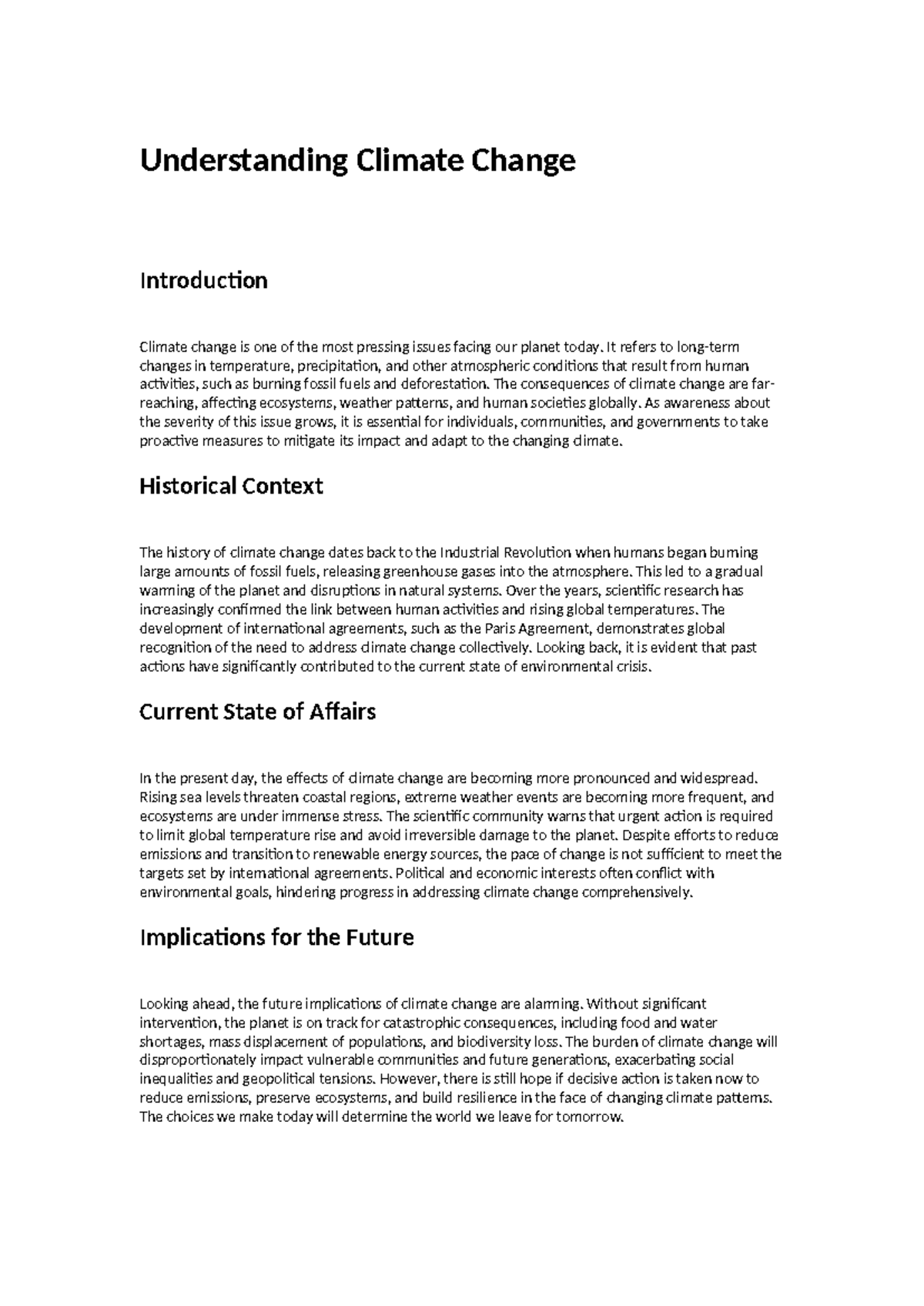 Understanding Climate Change - Understanding Climate Change ...