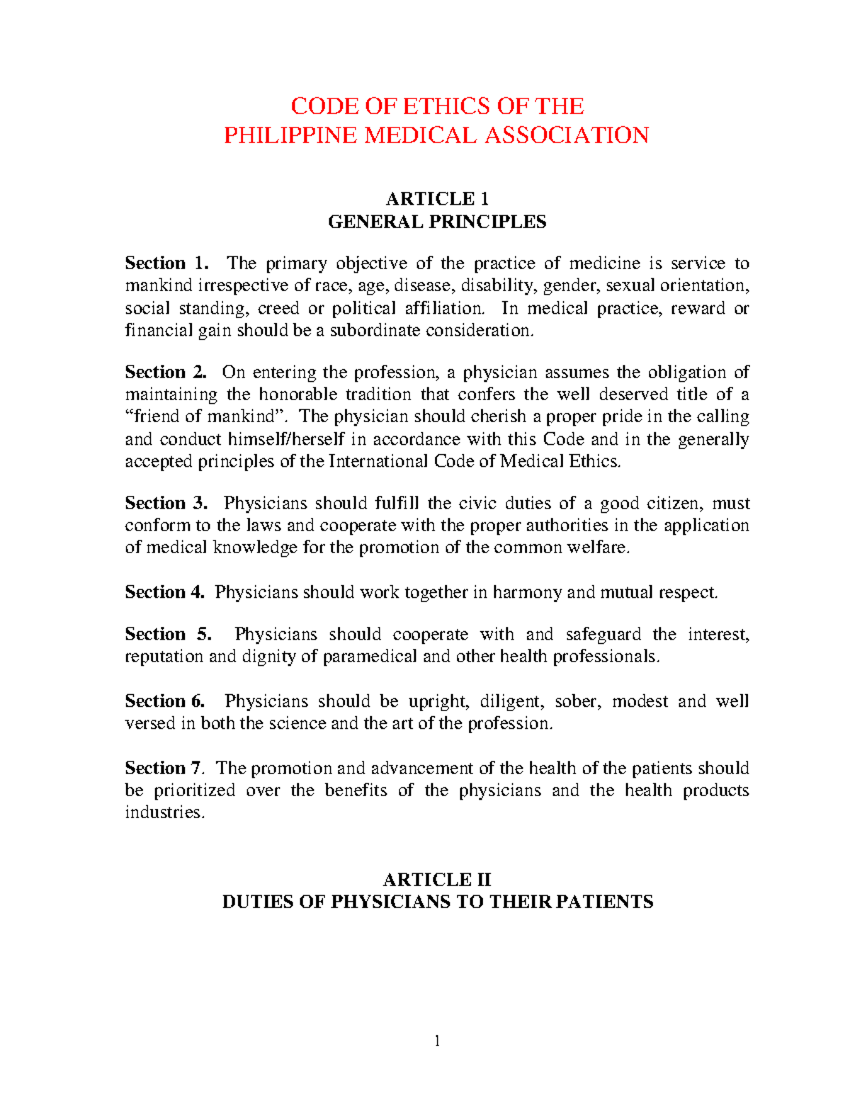 PMA-CODE OF Ethics 2008 - CODE OF ETHICS OF THE PHILIPPINE MEDICAL ...