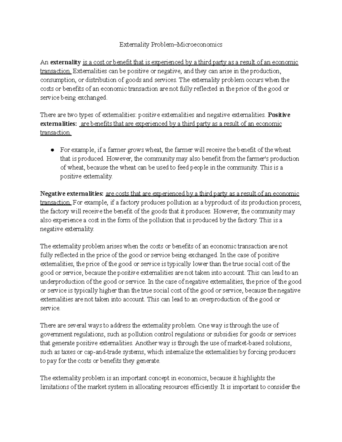 Externality Problem–Microeconomics Notes - Externality Problem ...
