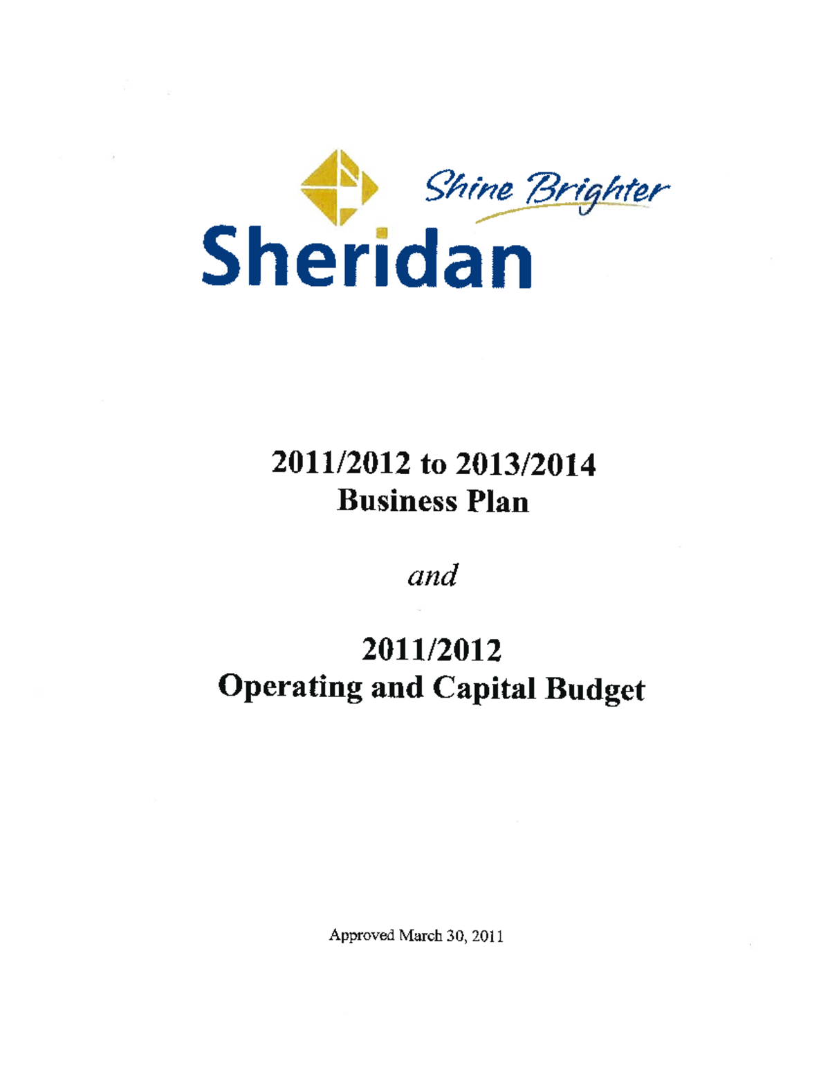 Sheridan shinebrighter 2011 12 budget book Studocu