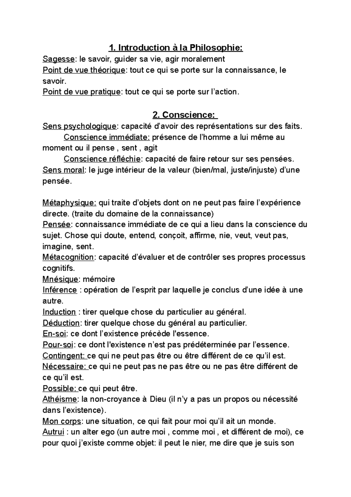 Definitions Philosophie 1. Introduction à la Philosophie Sagesse le savoir, guider sa vie