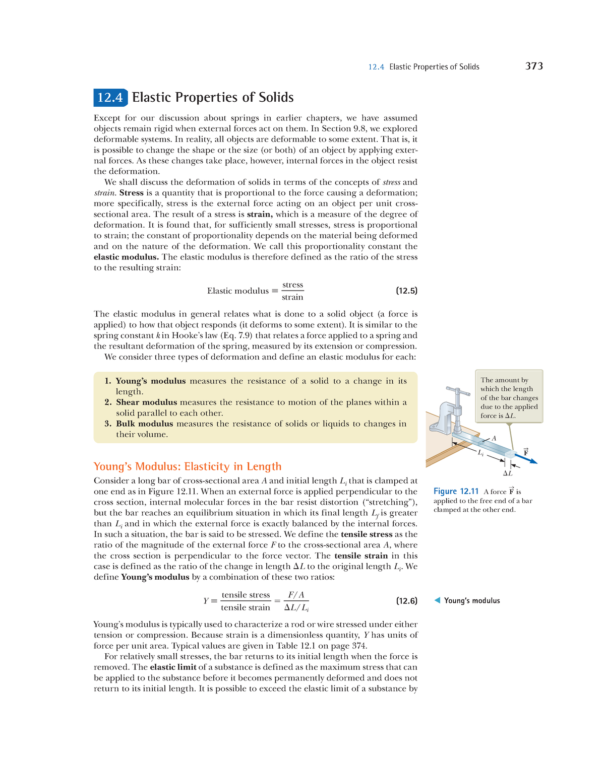 Physics -69 - 12 Elastic Properties of Solids 373 12 Elastic Properties ...