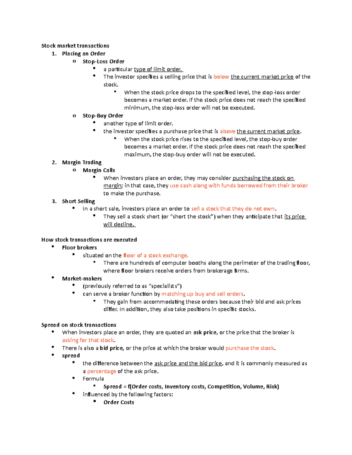 Market Microstructure and strategies - Stock market transactions 1 ...