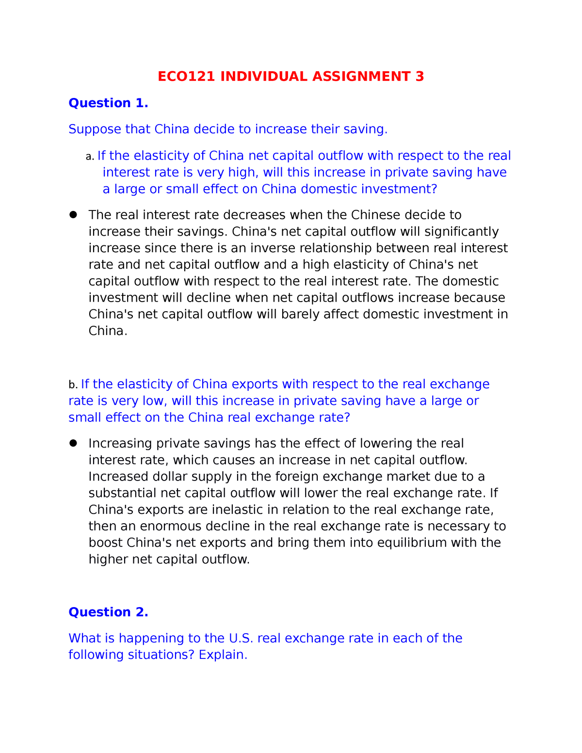 ECO121 Individual Assignment 3 - Macro Economics - FPT - Studocu