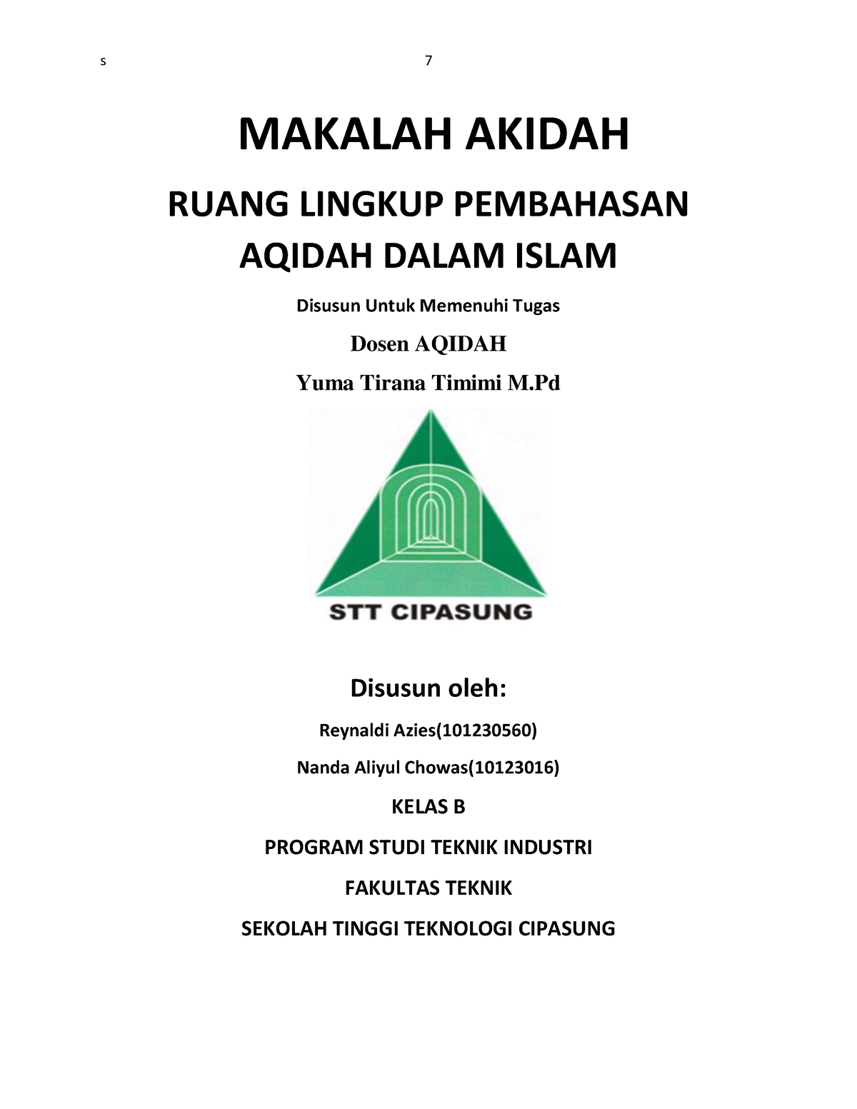 Makalah Aqidah - MAKALAH AKIDAH RUANG LINGKUP PEMBAHASAN AQIDAH DALAM ...