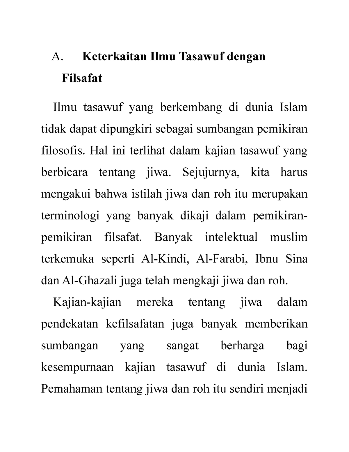 Keterkaitan Ilmu Tasawuf Dengan Filsafat A Keterkaitan Ilmu Tasawuf