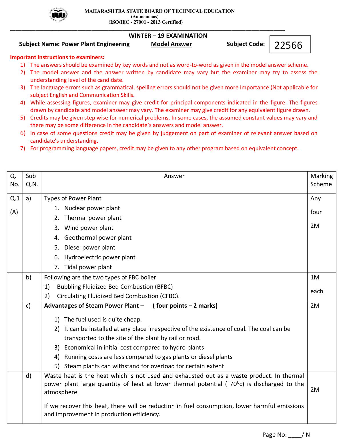 22566 Model Answer Paper Winter 2019 - (Autonomous) (ISO/IEC - 27001 ...