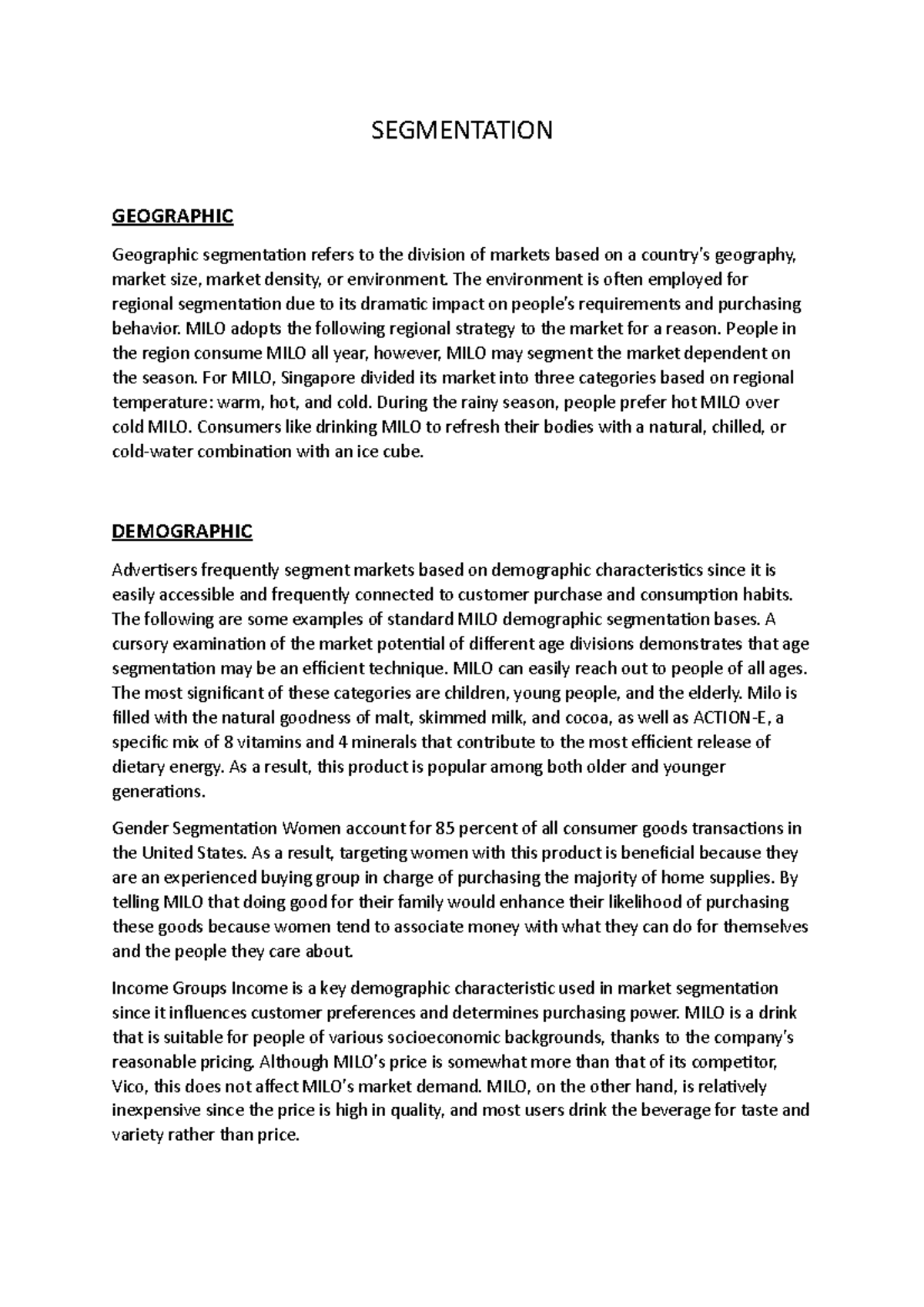 Segmentation - acc - SEGMENTATION GEOGRAPHIC Geographic segmentation ...