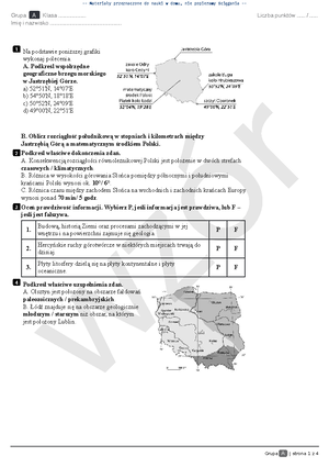 2 Test - AB - Krajobrazy Polski Cz 2 - Test A Imię I Nazwisko Klasa ...