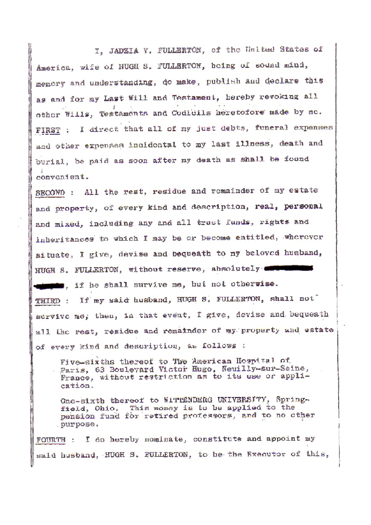 Testament Fullerton AN Traduction Technique Anglais Studocu