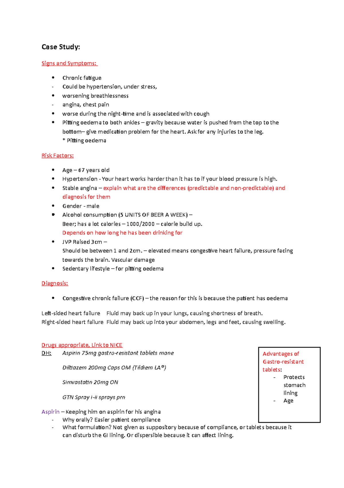 heart failure case study essay