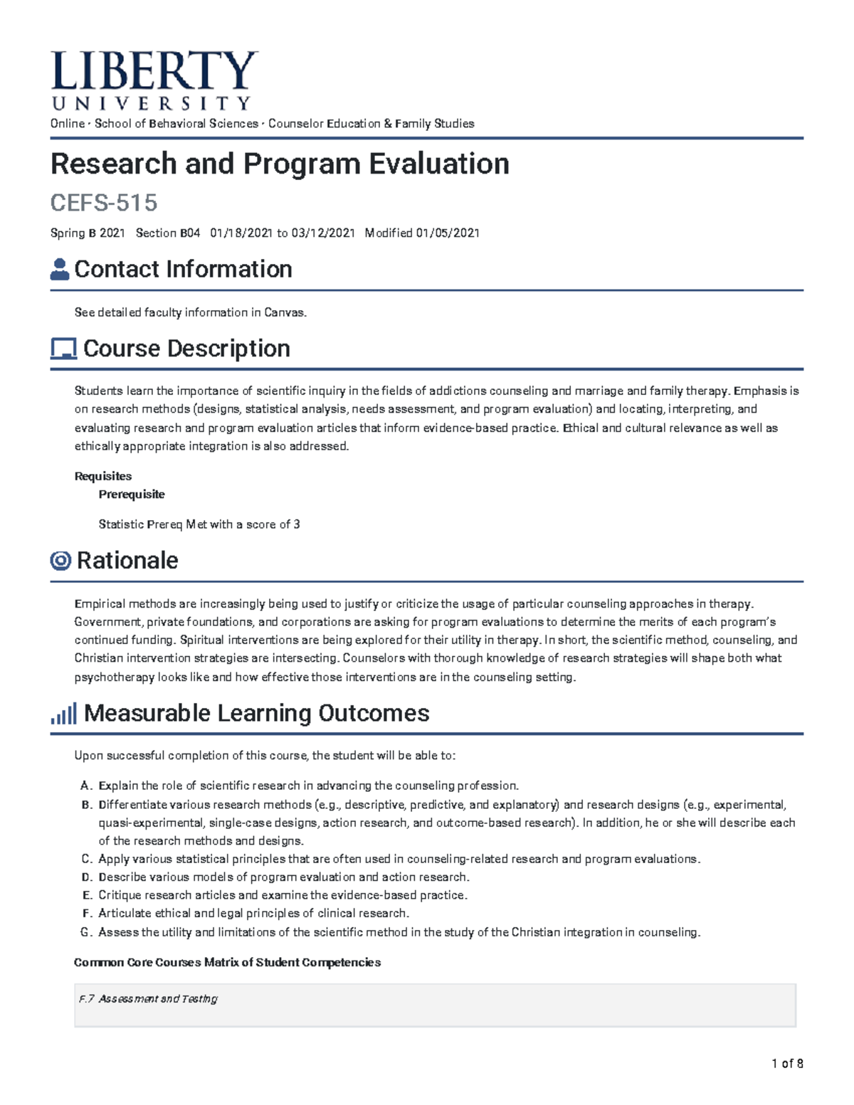 Research and program evaluation cefs 515 spring b 2021 contact